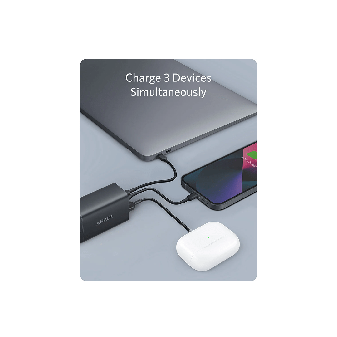 Anker PowerPort III 3-Port USB-C Charger 65W – Black in Qatar Anker PowerPort III 3-Port USB-C Charger 65W – Black in Qatar